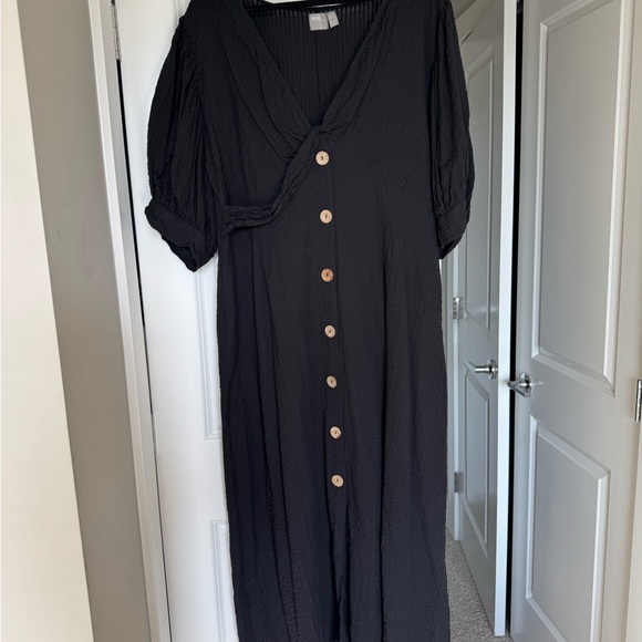 ASOS Puff Sleeve Black Button-Down Dress size 22 (has been altered) - Picture 1 of 3